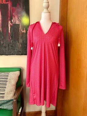NWT Cabana Life Pink V-Neck Hooded Swim Coverup
